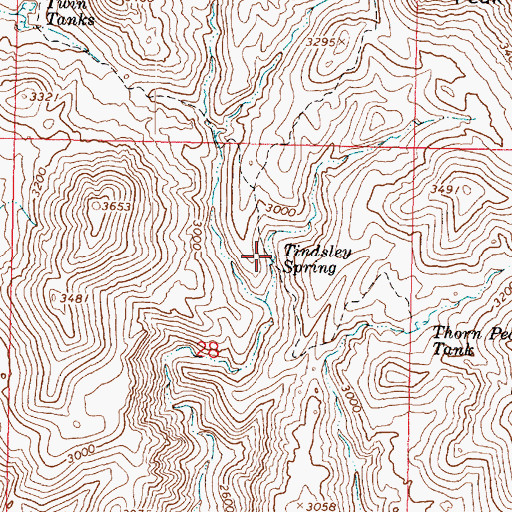 Topographic Map of Tindsley Spring, AZ