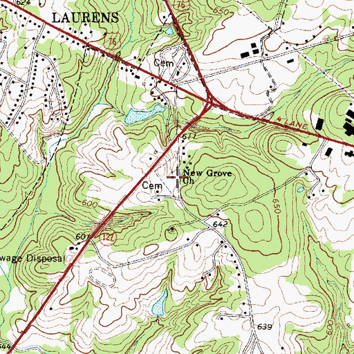 Topographic Map of New Grove Church, SC