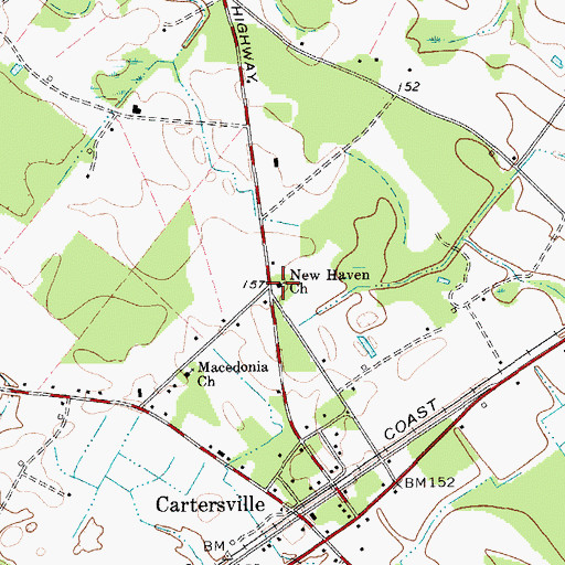 Topographic Map of New Haven Church, SC