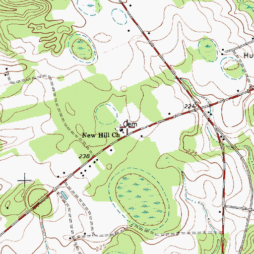 Topographic Map of New Hill Church, SC
