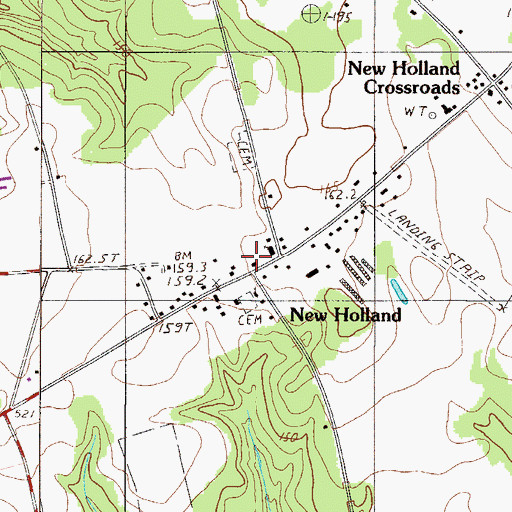 Topographic Map of New Holland, SC
