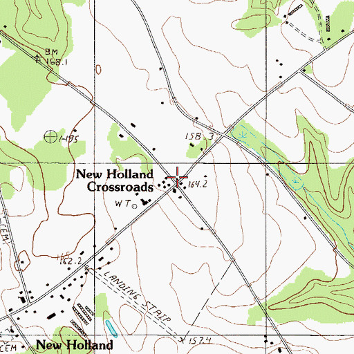 Topographic Map of New Holland Crossroads, SC