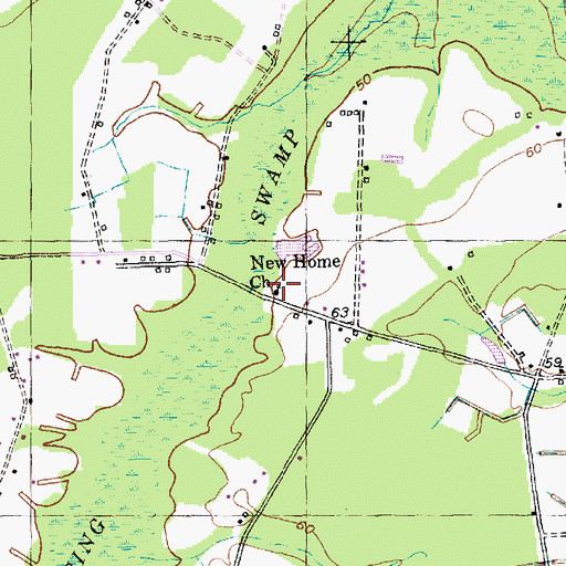 Topographic Map of New Home Church, SC