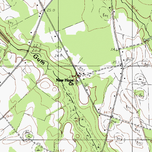 Topographic Map of New Hope Church, SC