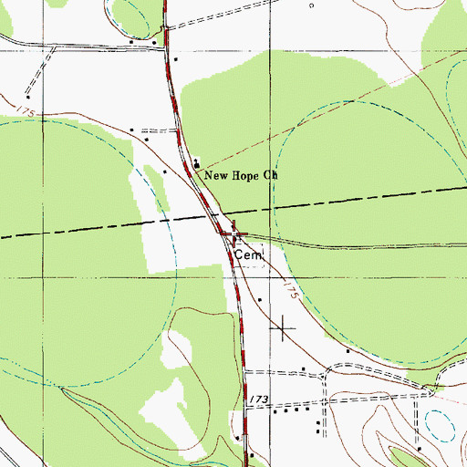 Topographic Map of New Hope Church, SC