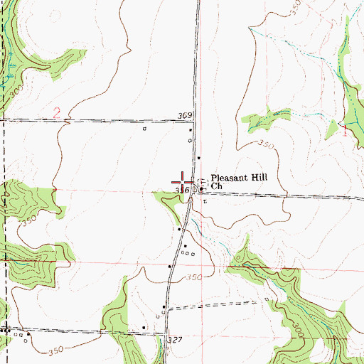 Topographic Map of Pleasant Hill Freewill Baptist Church, AL