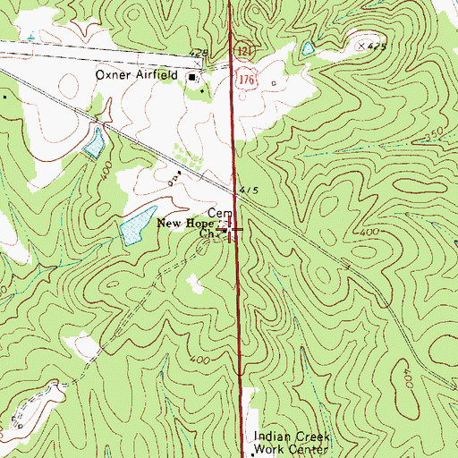 Topographic Map of New Hope Church, SC
