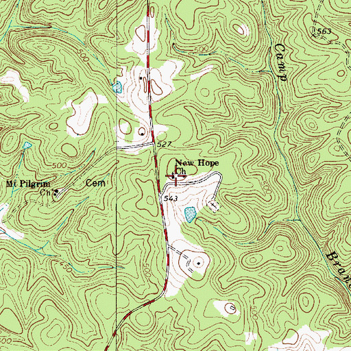Topographic Map of New Hope Church, SC