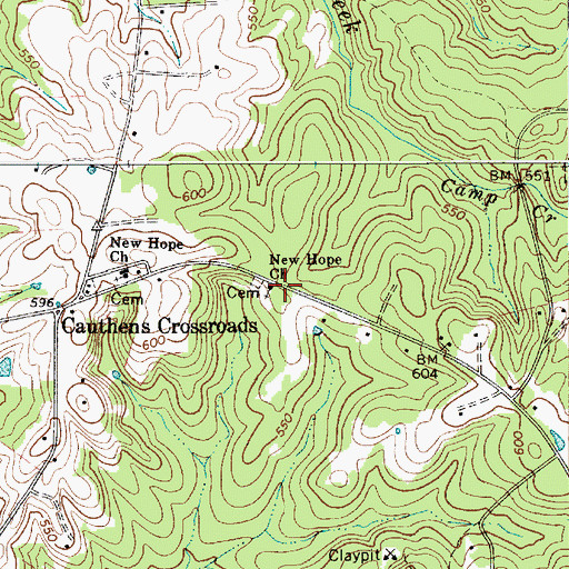 Topographic Map of New Hope Church, SC