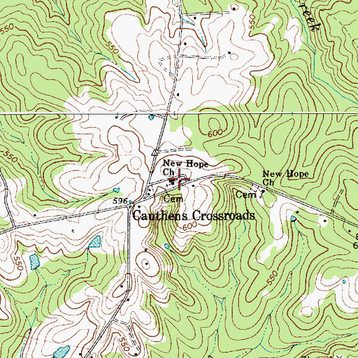 Topographic Map of New Hope Church, SC