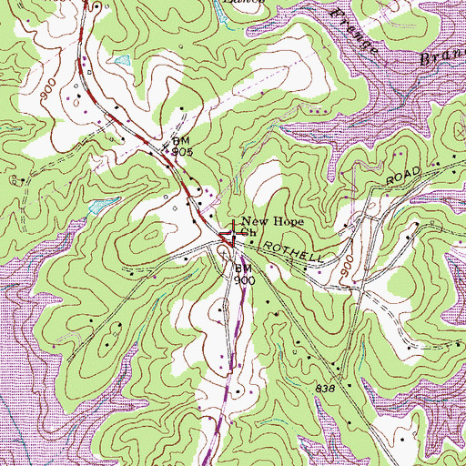 Topographic Map of New Hope Baptist Church, SC
