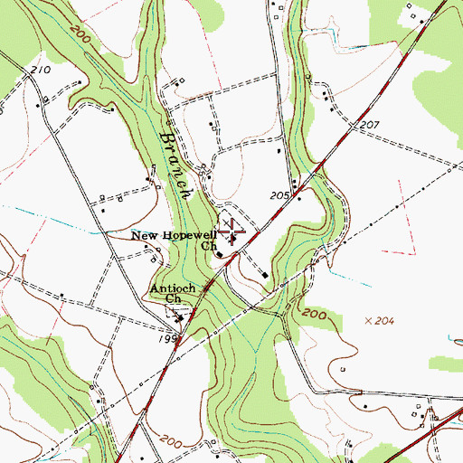 Topographic Map of New Hopewell Church, SC