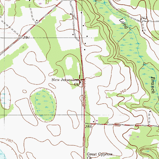 Topographic Map of New Jerusalem Baptist Church, SC