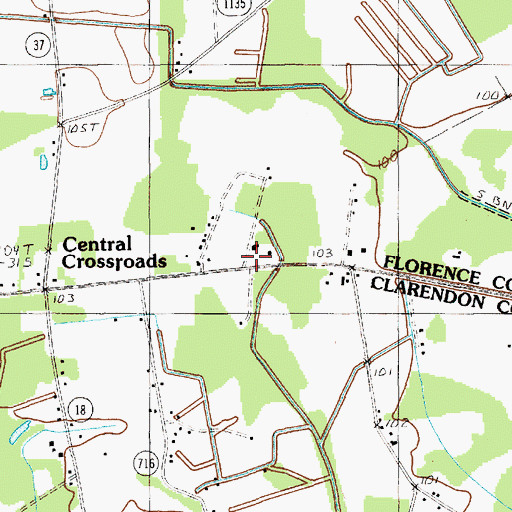Topographic Map of New Jerusalem School (historical), SC