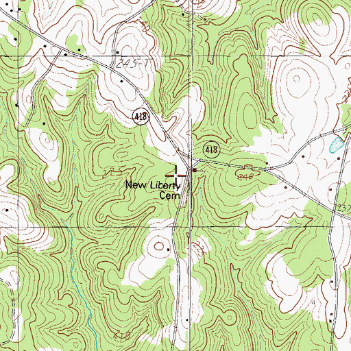 Topographic Map of New Liberty Church, SC