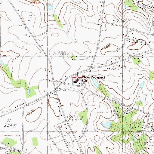 Topographic Map of New Prospect Baptist Church, SC