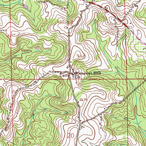 Topographic Map of Pleasant Hill Church, AL