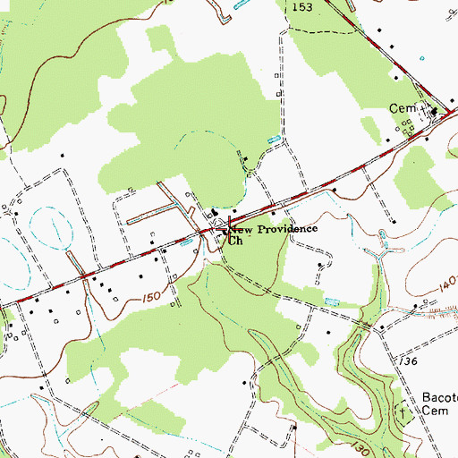 Topographic Map of New Providence Church, SC