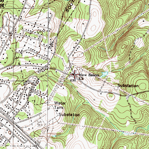 Topographic Map of New Salem Church, SC
