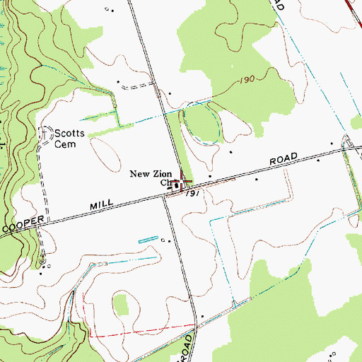 Topographic Map of New Zion Church, SC