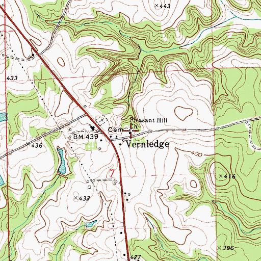 Topographic Map of Pleasant Hill Church, AL