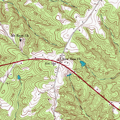 Topographic Map of New Zion Methodist Church, SC