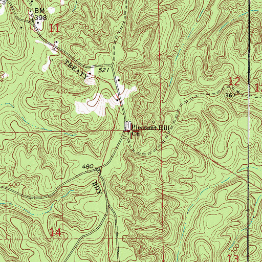 Topographic Map of Pleasant Hill Methodist Church, AL