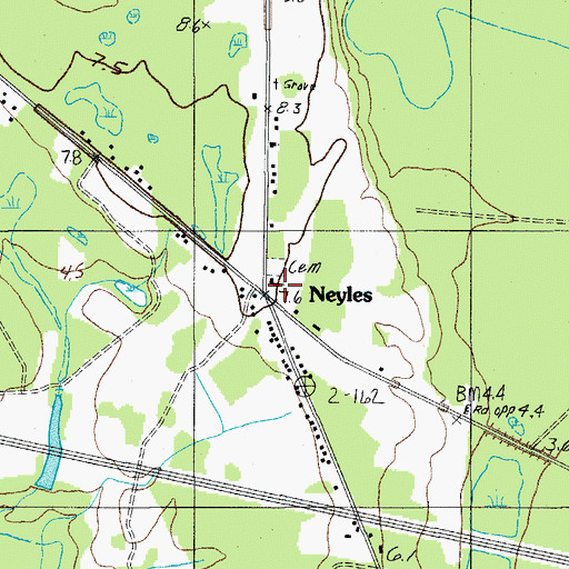 Topographic Map of Neyles, SC