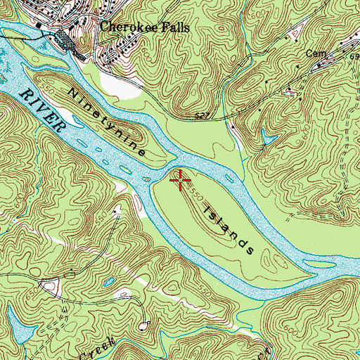 Topographic Map of Ninetynine Islands, SC