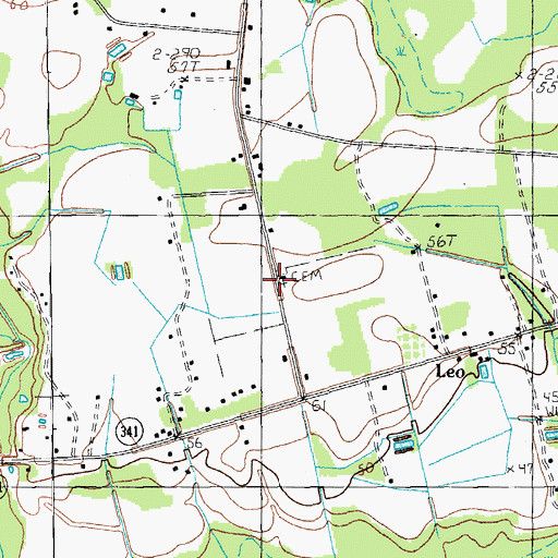 Topographic Map of Nineveh Church, SC