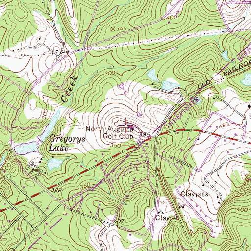 Topographic Map of North Augusta Golf Club, SC