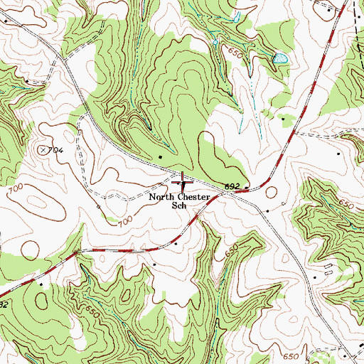 Topographic Map of North Chester School, SC