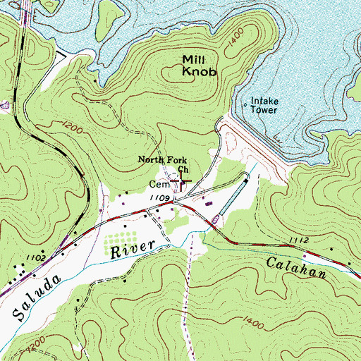 Topographic Map of North Fork Church, SC