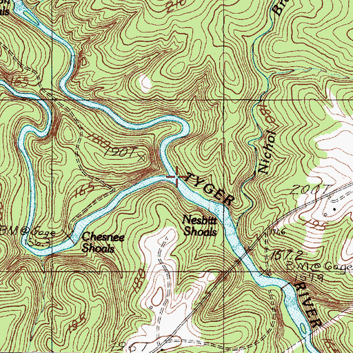 Topographic Map of North Tyger River, SC