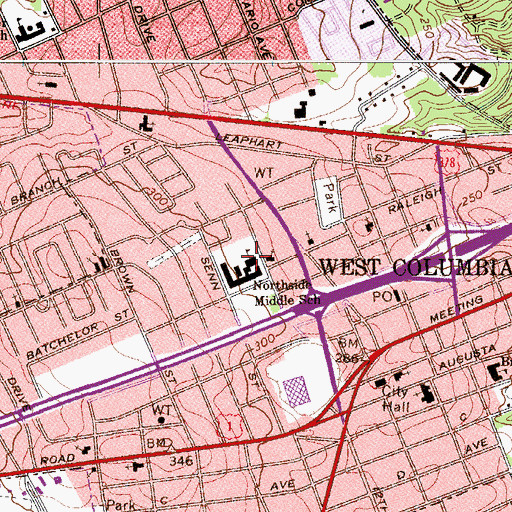 Topographic Map of Northside Middle School, SC