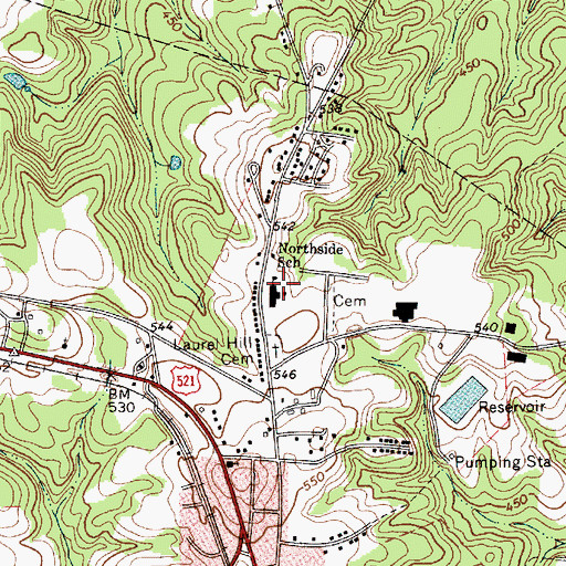 Topographic Map of Northside School, SC