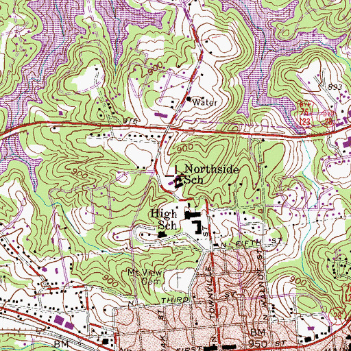 Topographic Map of Northside School, SC