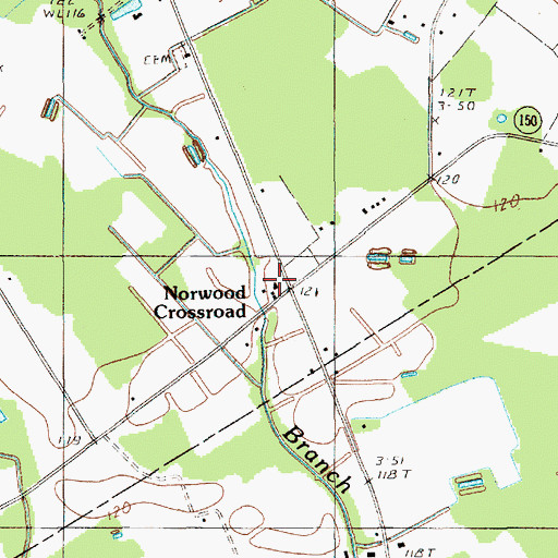Topographic Map of Norwood Crossroad, SC