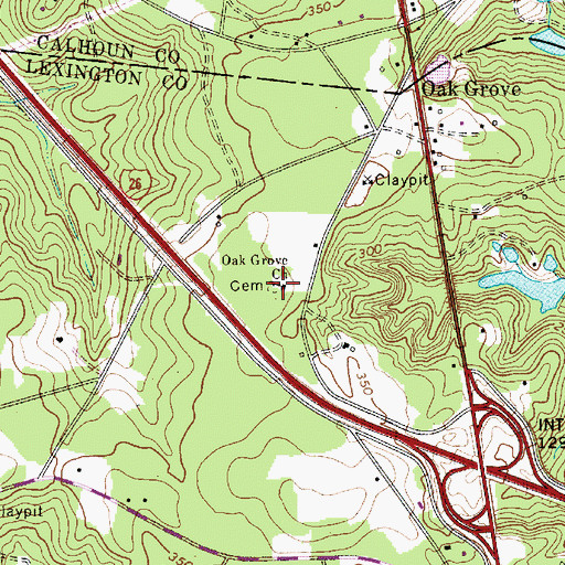 Topographic Map of Oak Grove Church, SC