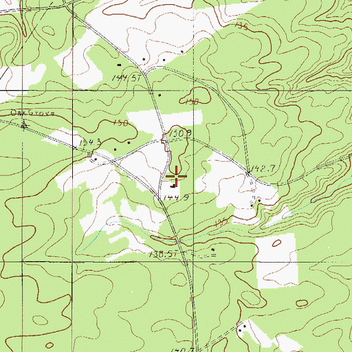 Topographic Map of Oak Grove Church, SC