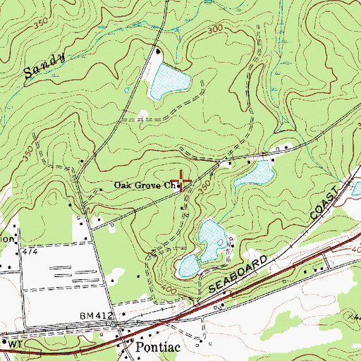Topographic Map of Oak Grove Church, SC