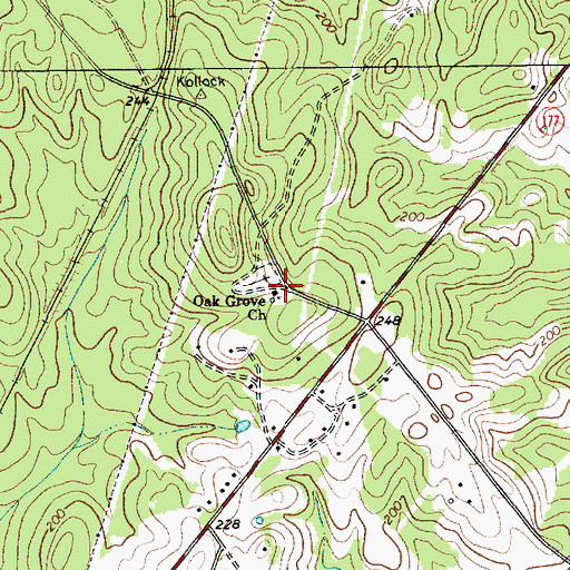 Topographic Map of Oak Grove Church, SC