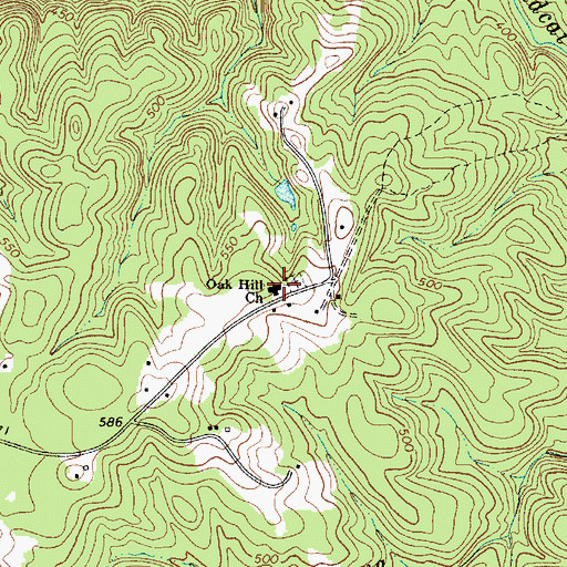 Topographic Map of Oak Hill Church, SC