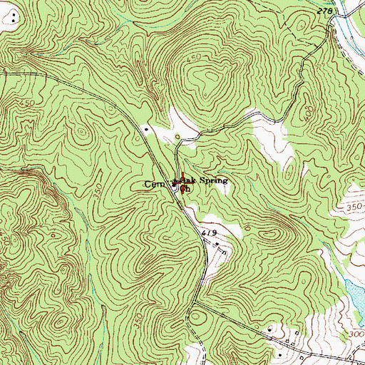 Topographic Map of Oak Spring Church, SC
