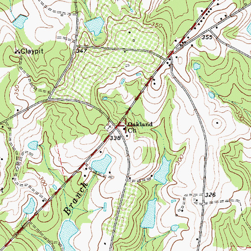 Topographic Map of Oakland Baptist Church, SC
