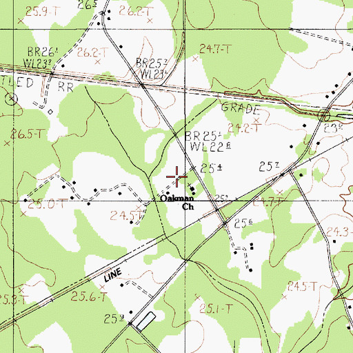 Topographic Map of Oakman Church, SC