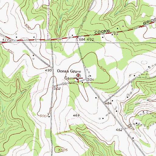 Topographic Map of Ocean Grove Church, SC