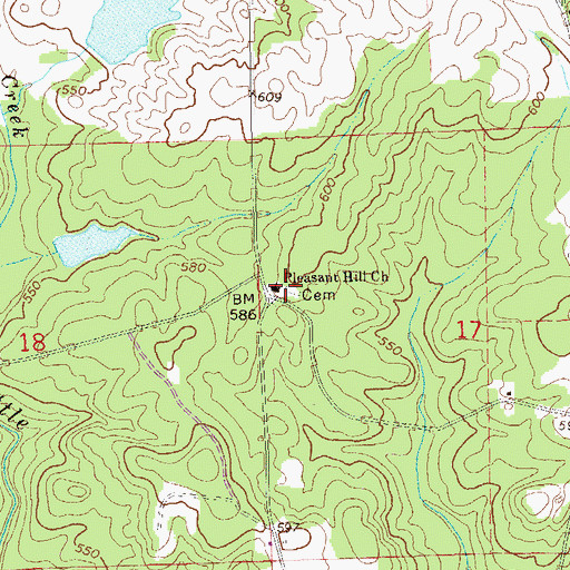 Topographic Map of Pleasant Hill Church, AL