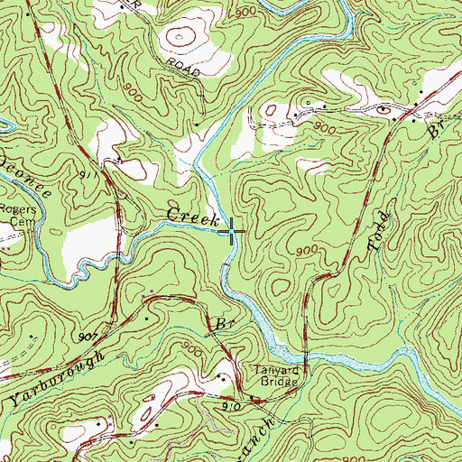 Topographic Map of Oconee Creek, SC