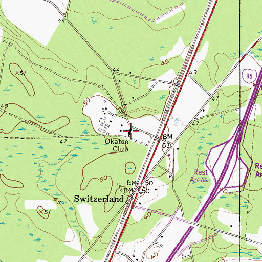 Topographic Map of Okatee Club, SC